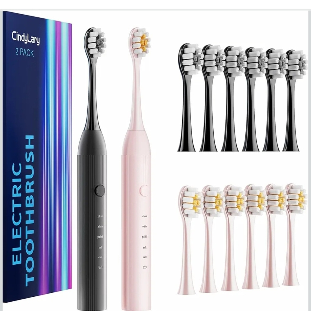 Sleek Black and Pink Electric Toothbrush Collection